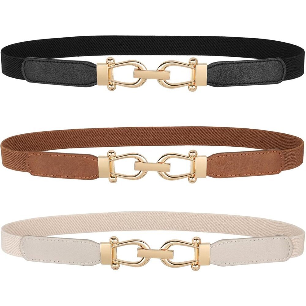 Women Elastic Stretch Belt for Dresses Vintage Waist Slim Fit Fashion Accessory